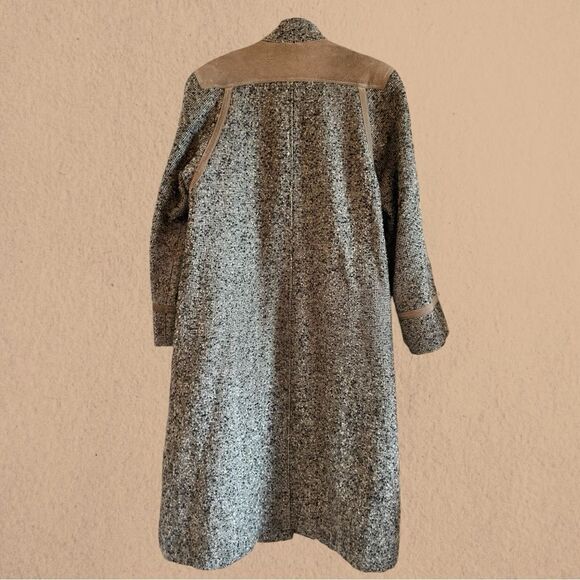 Vintage Jocardi tweed coat leather trim waist tie - Picture 8 of 16